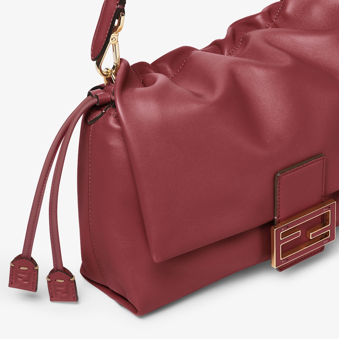 FENDI Mamma Baguette Medium Burgundy nappa leather bag - Image 4